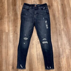 SO Dark Wash Distressed Skinny Jeans